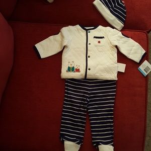 Little Me two-piece outfit with matching hat